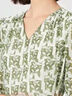 娜爾思（NAERSI）【松弛假日】時(shí)尚氣質(zhì)V領(lǐng)印花連衣裙女2025夏季新款 淡葉綠色 XL 曬單實(shí)拍圖