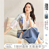 對白文森特·梵高聯(lián)名文藝印花短袖襯衫女夏2025新款寬松休閑上衣 月光白 L 曬單實拍圖