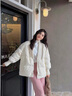 歌芭杉（GEBASHAN）品牌女裝小香風(fēng)短款羽絨服女外套2025冬季新款超好看面包服外套 白色 S 曬單實(shí)拍圖