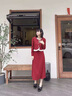 AIGOUGRT法式連衣裙女秋季2025年新款衣服韓版甜美氣質(zhì)長(zhǎng)袖兩件套裝裙子 紅色 S 曬單實(shí)拍圖