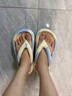 JCZS厚底人字拖女款2025新款夏季外穿防滑防臭夾腳海邊沙灘涼拖鞋女士 藍色 36 -37【適合35-】 曬單實(shí)拍圖