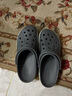 卡駱馳crocs洞洞鞋貝雅卡駱班輕便耐磨一腳蹬休閑鞋|205089 石板灰/青檸綠-0GX 46 /47(300mm) 曬單實(shí)拍圖