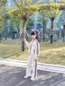 迪士尼（Disney）美拉德女童春秋套裝2025新款簡(jiǎn)約棒球服兩件套中大童休閑運動(dòng)校服 米白色套裝 春秋款 160 cm 曬單實(shí)拍圖