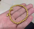 oein兩世歡古法沙金手鏈金鐲子假黃金結(jié)婚擺拍素圈飾品送女友送老婆 【蓮蓬手鏈】禮盒裝 【彈力繩】適用90-140斤 曬單實拍圖