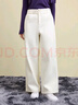 獨(dú)束大碼女裝保暖高腰直筒牛仔褲2024冬季新品胖mm通勤厚款褲子 牛仔白 2XL (尺碼：4) (尺碼：4) 曬單實(shí)拍圖