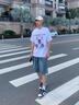 馬克華菲牛仔短褲男秋冬季寬松直筒五分褲男士休閑百搭沙灘褲子男裝 9837復古藍色 XL 曬單實(shí)拍圖