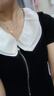羅蒙（ROMON）法式短袖T恤女2025夏季新款胖遮肉顯瘦不規則短款黑色上衣t恤 黑色 2XL -125-135斤 曬單實(shí)拍圖