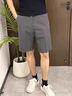 羅蒙（ROMON）西裝短褲男士夏季商務(wù)冰絲中褲4分中褲子男款高級感休閑五分西褲 灰色 32 曬單實(shí)拍圖