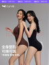 曲線主義云朵三角塑身連體衣收腹提臀夏季薄款 暗棕色  M （100-120斤）  曬單實拍圖
