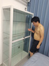 帥軒手辦柜展示柜子樂高模型積木玩具擺件防塵柜盲盒收藏樣品玻璃酒柜 【白色】180×100×40cm雙門五層 3C認證防爆玻璃(不含燈） 曬單實拍圖