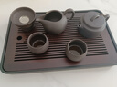 唐豐紫砂功夫茶具套裝家用客廳輕奢高檔西施茶壺茶杯蓋碗辦公泡茶整套 千川長方盤(黑)+紫韻漢瓦壺 9頭 曬單實(shí)拍圖