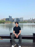 主意范（ZHUYIFAN）王嘉爾同款白色收袖口t恤男美式修身顯肌肉健身短袖彈力收腰半袖 黑色【修身顯瘦】 推薦指數(shù) L 115至130斤可穿 曬單實(shí)拍圖