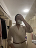 羅蒙（ROMON）連衣裙高端米白色西裝主持人演講職業(yè)裝氣質(zhì)雙排扣工裝裙春夏裙子 米杏色 S 曬單實(shí)拍圖
