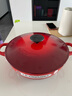 酷彩（Le Creuset）法國進口白琺瑯鑄鐵鍋燜燉煮多功能深燒鍋電磁爐燃氣通用24cm紅色 曬單實拍圖