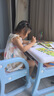 哈比樹 兒童桌子寶寶學(xué)習(xí)寫字繪畫抽屜早教幼兒園游戲家用一桌一椅藍(lán)色 曬單實(shí)拍圖