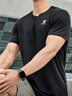 特步運動(dòng)t恤衫短袖男夏裝新款跑步速干衣薄款健身服半袖 正黑色-男（0175） 2XL 曬單實(shí)拍圖