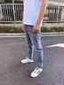 啄木鳥矮小個(gè)子八分小腳牛仔褲男款修身小直筒8分休閑褲160cm夏季薄款 2203藍(lán)灰色（八分褲） 32 碼（建議體重140-150斤） 曬單實(shí)拍圖