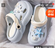 利達(dá)妮（TZLDN）厚底洞洞鞋女士2025夏季新款外穿防滑踩屎感沙灘休閑包頭涼拖鞋女 天空藍(lán)+貝殼海星（8個） 36-37 【適合35-36】 曬單實(shí)拍圖