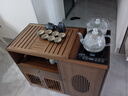 愛(ài)順家移動(dòng)茶桌茶臺家用實(shí)木色小茶車(chē)客廳泡茶幾茶具套裝全自動(dòng)燒水壺一 80款+玻璃底上電器+黑陶茶具 曬單實(shí)拍圖