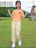 G.DUCKKIDS女童短袖夏裝兒童運(yùn)動套裝中大童女裝6-15歲學(xué)生T恤九分褲兩件套2 橘色米奇頭 150 曬單實(shí)拍圖
