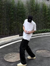 莫代爾高級(jí)冰絲休閑褲男士夏季薄款寬松直筒闊腿夏天褲子垂墜感西裝西褲 818黑色 2XL 145-155斤 曬單實(shí)拍圖