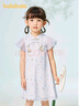 巴拉巴拉童裝女童連衣裙寶寶夏裝兒童裙子甜美小清新國風(fēng) 遠山紫-00377 110cm 曬單實(shí)拍圖