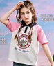 ASK JUNIOR女童短袖T恤2025夏裝兒童字母印花撞色休閑POLO衫 粉色 160 曬單實拍圖