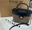 COACH蔻馳女包奢侈品大牌輕奢女士小號單肩手提包盒子包七夕情人節(jié)禮物 棕黃色拼黑色CBQ35IMQRX 曬單實(shí)拍圖