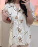 韞舜夏季短袖短褲睡衣女ins風卡通可愛小熊學生春家居服休閑睡衣 字母熊XL（110-130斤） 曬單實拍圖