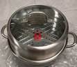 康巴赫不銹鋼三層蒸鍋家用復(fù)底大蒸鍋蒸籠可視鍋蓋28cm電磁爐通用 曬單實(shí)拍圖