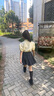 流貝純棉女童夏季套裝2024新款時髦洋氣jk制服學(xué)院風(fēng)百褶短裙領(lǐng)帶女寶 套裝鵝黃襯衫+灰裙子配領(lǐng)帶 150 曬單實(shí)拍圖