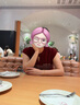 歌莉婭天絲T恤女初夏穿搭2025新款設(shè)計(jì)感條紋針織衫上衣1E5J5G300 91R酒紅 XS 曬單實(shí)拍圖