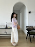 京多夢(mèng)短袖t恤女蝴蝶結(jié)刺繡短袖T恤設(shè)計(jì)感V領(lǐng)正肩上衣2025夏季新款 奶芋紫 M (90-110斤） 曬單實(shí)拍圖