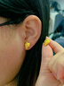 中國黃金（CHINA GOLD）黃金耳環(huán)女士足金貓咪耳釘純金耳飾生日七夕情人節(jié)禮物送女友老婆 【賀卡定制/聯(lián)系客服】 曬單實拍圖