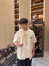 安初夏高級感短袖襯衫男生套裝夏季2025新款休閑外套衣服三件套酷帥穿搭 灰色+白短T+牛仔褲藍【3件套】 XL 建議120-140斤 曬單實(shí)拍圖