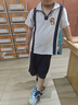 WALNUT DUCK小黃鴨2025夏季學(xué)院風(fēng)中小男女童polo短袖套裝 深藍(lán)  110  曬單實(shí)拍圖