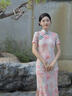 恣禾凌茜【花間令】新中式碎花改良旗袍女夏季復(fù)古收腰絕美連衣裙 粉色 【有袖】高個(gè)子 M 曬單實(shí)拍圖