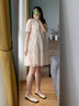 DOMIAMIAKIDS孕婦裙夏季連衣裙子小清新大碼寬松孕婦裝碎花外出孕媽媽夏裝 黃花碎花連衣裙 XL（建議體重135-150斤） 曬單實拍圖