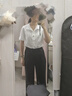 范思藍恩玩美褲高腰直筒休閑褲女2025春裝垂感窄版防曬拖地褲1163 黑色（常規(guī)版） L 曬單實拍圖