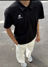 比音勒芬（Biemlfdlkk）【抗菌親膚涼感】夏季男上衣短袖polo衫多色翻領(lǐng)T恤百搭刺繡logo 07黑色 XL （110） 曬單實拍圖