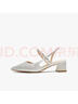 他她（TATA）涼鞋女鞋2025夏季新款法式氣質(zhì)包頭粗跟后空涼鞋女7GY03BH5 銀色 35 曬單實拍圖