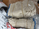 京丙手套勞保工作防滑加厚白棉紗棉線工地手套藍(lán)邊20雙 曬單實拍圖