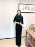 金絲絨旗袍長款墨綠色2025新款旗袍秀走秀演出服中老年媽媽裝優(yōu)雅 墨綠色 七分袖 L 曬單實拍圖