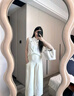 婧麒（JOYNCLEON）孕婦褲春夏季外穿2025新款薄款闊腿褲子托腹長褲奶白色孕婦裝 米杏色【遮肉顯瘦 不勒肚子】 XL 曬單實拍圖