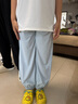 貓人兒童褲子男童夏季運(yùn)動(dòng)防蚊褲寶寶冰絲夏天防曬褲女孩速干束腳長(zhǎng)褲 淺藍(lán)【涼感防曬速干褲】 140 【推薦55-65斤】 曬單實(shí)拍圖