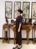 恒源祥高檔中老年媽媽真絲兩件套夏季新款國風(fēng)香云紗短袖直筒褲洋氣套裝 安格拉紅-套裝 5XL 建議166-175斤 曬單實(shí)拍圖