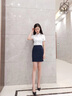 晨芙職業(yè)半身裙女士一步裙短款夏季氣質(zhì)工裝包裙薄款顯瘦修身工作短裙 藍色(長(cháng)款) M 建議100-110斤 曬單實(shí)拍圖