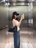 VANESSA HOGAN【高端線新品】VH女包行漫hobo包中號輕奢小眾植鞣皮大容量單肩包 耀石黑 (小牛皮 附贈精美禮盒) 曬單實拍圖