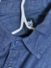 Lee25春夏新品標(biāo)準(zhǔn)版翻領(lǐng)小Logo男長袖牛仔襯衫 清水洗  L  曬單實拍圖