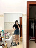 JAVC夏季套裝女2025新款大碼女裝印花減齡T袖修身包臀牛仔裙兩件套潮 牛仔裙（無(wú)腰帶） L 建議【95-109斤】 曬單實(shí)拍圖